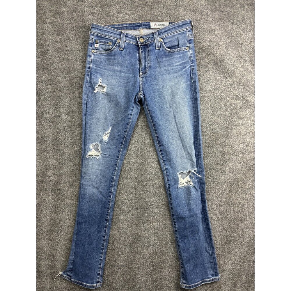 AG Adriano Goldschmied The Prima Ankle Jeans Womens‎ 25R Blue Distressed Skinny